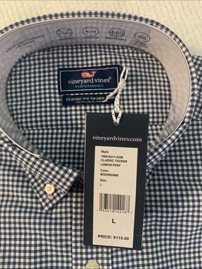 🌺NWT Men’s Vineyard Vines shirt size Large Classic Tucker  performance  fabric
